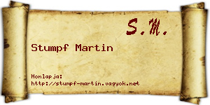 Stumpf Martin névjegykártya