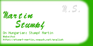 martin stumpf business card